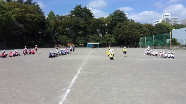 折り返しリレーの練習